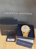 Tommy Hilfiger Kane White Dial Gold Mesh Bracelet Watch for Men - 1710403