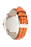 Burberry The City Silver Dial Orange Leather Strap Watch for Women - BU9121