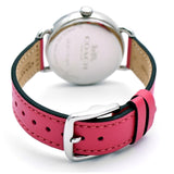 Coach Delancey White Dial Pink Leather Strap Watch for Women - 14502717