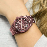 Fossil Perfect Boyfriend Multifunction Maroon Dial Maroon Steel Strap Watch for Women - ES4110