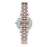 Emporio Armani Gianni T Bar Silver Skeleton Dial Two Tone Strap Watch For Women - AR1992