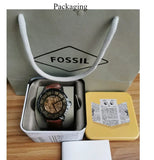 Fossil Townsman Automatic Skeleton Brown Dial Brown Leather Strap Watch for Men - ME3098