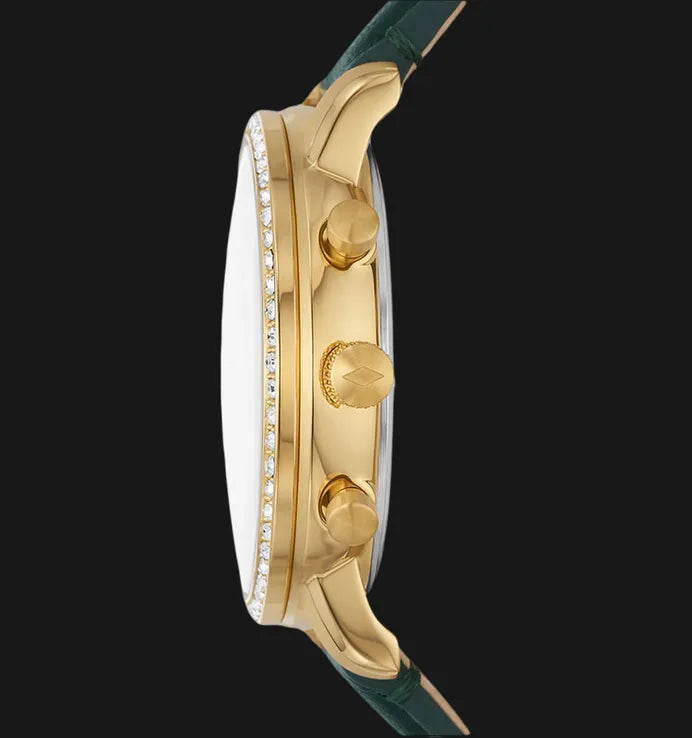 Fossil Neutra Chronograph Green Dial Green Leather Strap Watch for Women - ES5239