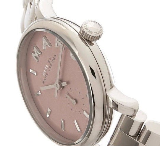 Marc Jacobs Baker Pink Dial Silver Steel Strap Watch for Women - MBM3283