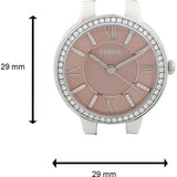 Fossil Virginia Pink Dial Silver Steel Strap Watch for Women - ES3504