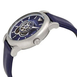 Emporio Armani Luigi Chronograph Blue Dial Black Leather Strap Watch For Men - AR60011