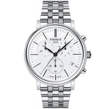 Tissot Carson Premium White Dial Silver Steel Strap Watch For Men - T122.417.11.011.00