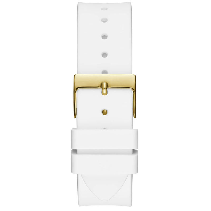 Guess Venus Diamonds White Dial White Rubber Strap Watch for Women - GW0118L5