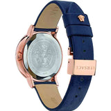 Versace Virtus Quartz Blue Dial Blue Leather Strap Watch for Women - VEHC00419