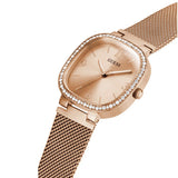 Guess Tapestry Diamonds Rose Gold Dial Rose Gold Mesh Bracelet Watch for Women - GW0354L3