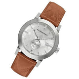 Burberry The City Silver Dial Brown Leather Strap Watch for Men - BU9904