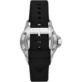 Emporio Armani Meccanico Automatic Black Dial Black Silicone Strap Watch For Men - AR60062