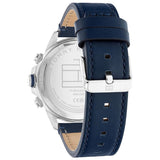 Tommy Hilfiger Lars Chronograph Blue Dial Blue Leather Strap Watch For Men - 1792063