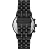 Michael Kors Hutton Chronograph Black Dial Black Steel Strap Watch For Men - MK9089