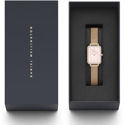 Daniel Wellington Quadro Studio White Dial Gold Stainless Steel Watch For Women - DW00100517