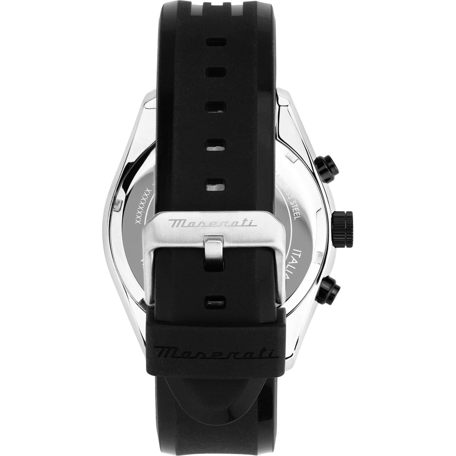 Maserati Traguardo Chronograph Green Dial Black Silicone Strap Watch For Men - R8871612043