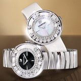 Swarovski Lovely Crystal Mother of Pearl Dial Silver Steel Strap Watch for Women - 1160307