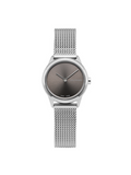 Calvin Klein Minimal Grey Dial Silver Mesh Bracelet Watch for Women - K3M231Y3