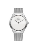 Calvin Klein Minimal White Dial Silver Mesh Bracelet Watch for Women - K3M2212Y