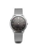 Calvin Klein Minimal Grey Dial Silver Mesh Bracelet Watch for Men - K3M22124