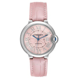 Cartier Ballon Bleu De Cartier Pink Dial Pink Leather Strap Watch for Women - WSBB0007