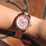 Michael Kors Tibby Multifunction Rose Gold Dial Rose Gold Steel Strap Watch For Women - MK6928