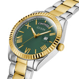 Guess Luna Quartz Green Dial Two Tone Steel Strap Watch For Women - GW0308L5