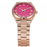 Michael Kors Lennox Analog Pink Dial Rose Gold Steel Strap Watch for Women - MK7462