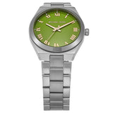 Michael Kors Lennox Three-Hand Green Dial Silver Steel Strap Watch for Women - MK7463