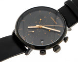 Calvin Klein High Noon Black Dial Black Leather Strap Watch for Men - K8M274CB