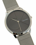 Calvin Klein Minimal Grey Dial Silver Mesh Bracelet Watch for Women - K3M2212X