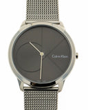 Calvin Klein Minimal Black Dial Silver Mesh Bracelet Watch for Men - K3M21123