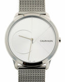 Calvin Klein Minimal Silver Dial Silver Mesh Bracelet Watch for Men - K3M2112Z