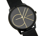 Calvin Klein Minimal Black Dial Black Mesh Bracelet Watch for Men - K3M214X1