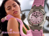 Audemars Piguet Royal Oak Quartz Diamonds Pink Dial Pink Leather Strap Watch for Women - 67601ST.ZZ.D057CR.01