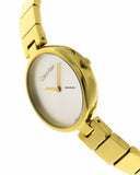 Calvin Klein Authentic Silver Dial Gold Steel Strap Watch for Women - K8G23546