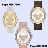 Michael Kors Jessa Multifunction Gold Dial White Leather Strap Watch For Women - MK7204