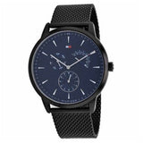 Tommy Hilfiger Brad Quartz Blue Dial Black Mesh Bracelet Watch For Men - 1710392