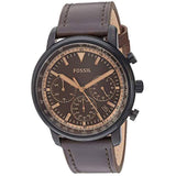 Fossil Goodwin Chronograph Brown Dial Brown Leather Strap Watch for Men - FS5529