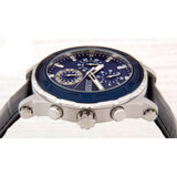 Guess Pinnacle Chronograph Quartz Blue Dial Black Leather Strap Watch For Men - W0673G4