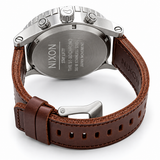 Nixon 51-30 Chronograph Silver Dial Brown Leather Strap Watch for Men - A124-1113