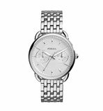 Fossil Tailor Silver Dial Silver Steel Strap Watch for Women - ES3712