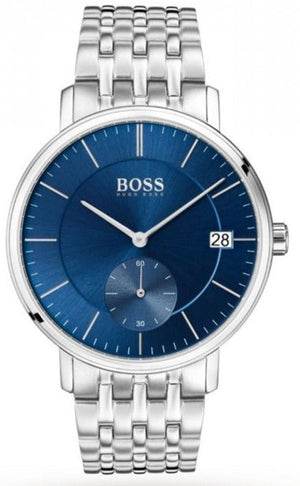 Hugo Boss Corporal Blue Dial Silver Steel Strap Watch for Men - 1513642