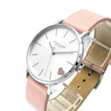 Coach Perry Silver Dial Pink Leather Strap Watch for Women - 14503516