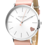 Coach Perry Silver Dial Pink Leather Strap Watch for Women - 14503516