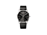 Calvin Klein City Black Dial Black Leather Strap Watch for Men - K2G21107