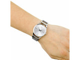 Calvin Klein Stately White Dial Silver Steel Strap Watch for Women - K3G23126