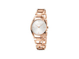 Calvin Klein Dainty White Dial Rose Gold Steel Strap Watch for Women - K7L23646