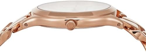 Michael Kors Runway Three-Hand Silver Dial Rose Gold Steel Strap Watch for Women - MK7473