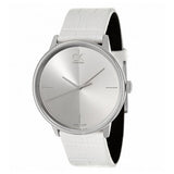 Calvin Klein Accent White Dial White Leather Strap Watch for Women - K2Y2Y1K6